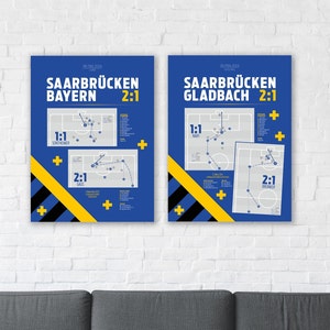 Poster Saarbrücken, DFB-Pokal, Ludwigspark,FCS-FCB, FCS-SGE, Bayern, Eintracht Frankfurt, Heimsieg, Pokalsensation, Fanshop, Fußball, Saarland, Mönchengladbach, Viertelfinale, Sensation, Gladbach