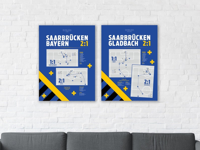 Poster Saarbrücken, DFB-Pokal, Ludwigspark,FCS-FCB, FCS-SGE, Bayern, Eintracht Frankfurt, Heimsieg, Pokalsensation, Fanshop, Fußball, Saarland, Mönchengladbach, Viertelfinale, Sensation, Gladbach