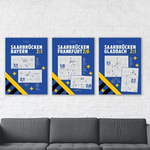 Poster Saarbrücken, DFB-Pokal, Ludwigspark,FCS-FCB, FCS-SGE, Bayern, Eintracht Frankfurt, Heimsieg, Pokalsensation, Fanshop, Fußball, Saarland, Mönchengladbach, Viertelfinale, Sensation, Gladbach