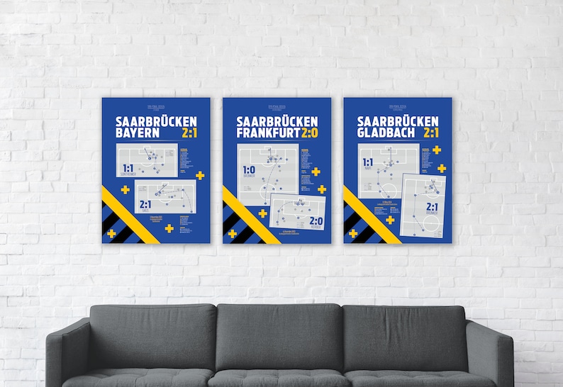 Poster Saarbrücken, DFB-Pokal, Ludwigspark,FCS-FCB, FCS-SGE, Bayern, Eintracht Frankfurt, Heimsieg, Pokalsensation, Fanshop, Fußball, Saarland, Mönchengladbach, Viertelfinale, Sensation, Gladbach