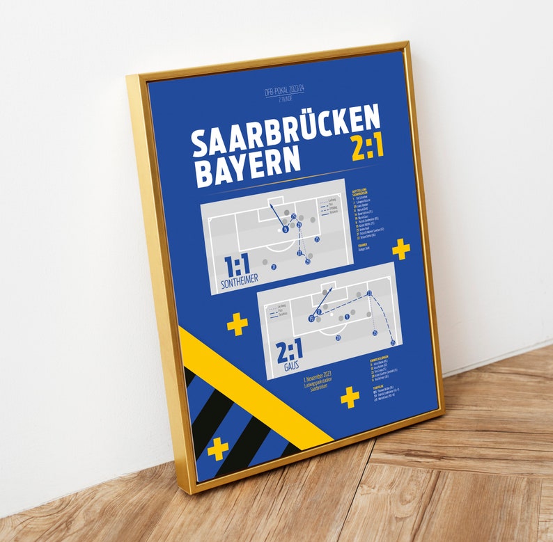 Poster Saarbrücken, DFB-Pokal, Ludwigspark,FCS-FCB, FCS-SGE, Bayern, Eintracht Frankfurt, Heimsieg, Pokalsensation, Fanshop, Fußball, Saarland