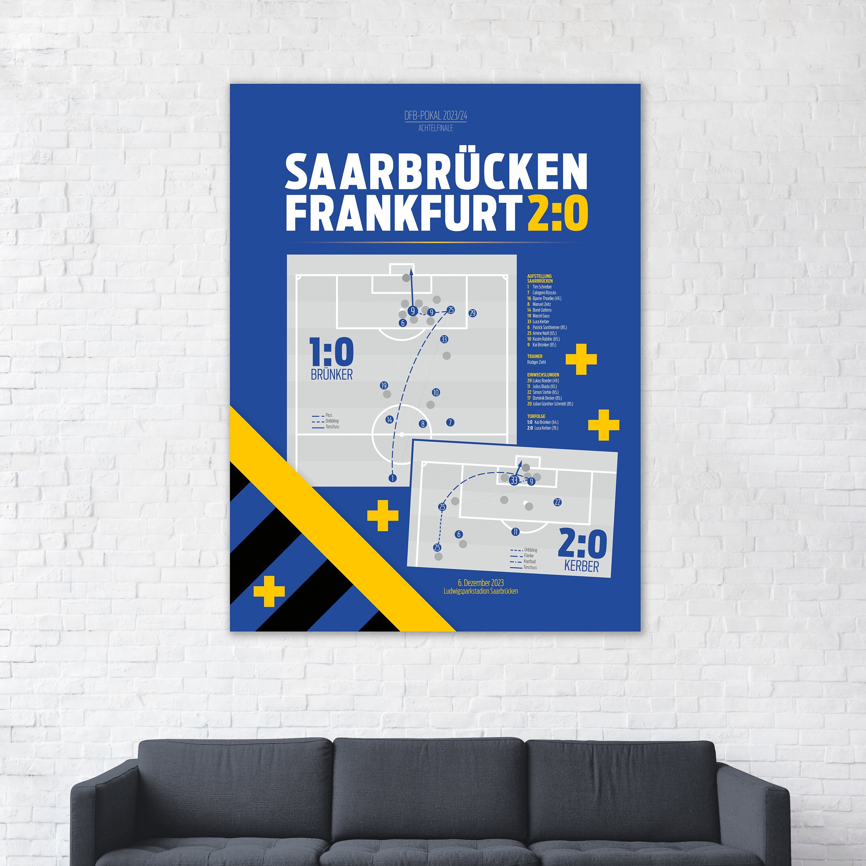 SAARBRÜCKEN Poster DFB Cup 2024 | Ludwigspark | Victory Against ...