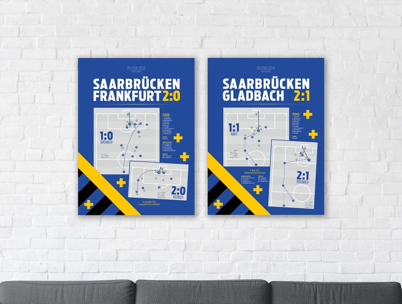 Poster Saarbrücken, DFB-Pokal, Ludwigspark,FCS-FCB, FCS-SGE, Bayern, Eintracht Frankfurt, Heimsieg, Pokalsensation, Fanshop, Fußball, Saarland, Mönchengladbach, Viertelfinale, Sensation, Gladbach