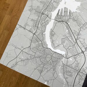 ROSTOCK Poster 30x40 | 50x70 cm | Karte Landkarte Straßenkarte schwarz weiß | Deko Straßen | Mecklenburg-Vorpommern | Ostsee | Print Bild 7