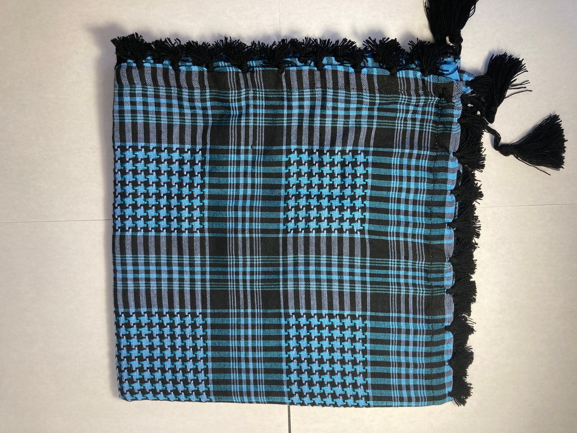 Hand Woven Egyptian Cotton Rectangular Shawl Scarf Wrap With Tassels (Women's, Striped)