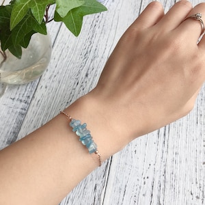 Pulsera de aguamarina, pulsera curativa, pulsera de piedras preciosas, pulsera de piedra de aguamarina, pulsera de cristal, pulsera de piedra natural, regalo para ella
