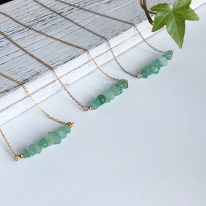 Raw Green aventurine necklace for women/green crystal chakra necklace/green aventurine healing crystal necklace/heart center crystal/gift image 3
