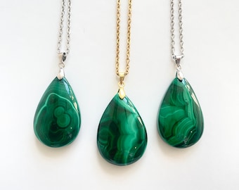 Collier en malachite, tour de cou en malachite, collier en malachite verte, malachite de haute qualité, collier en cristal de guérison, meilleur cadeau pour elle #A