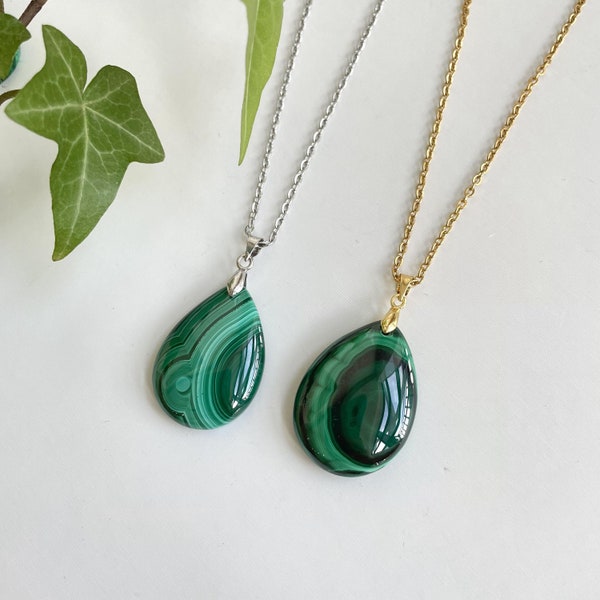 Collana di malachite, girocollo di malachite, collana di malachite verde, malachite di alta qualità, collana di cristalli curativi, miglior regalo per lei