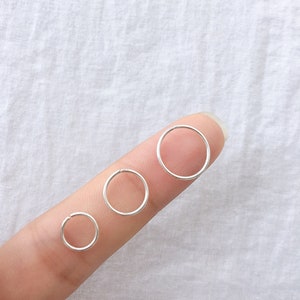 Nose Ring Hoops, Sterling Silver,  Nose Cuffs, Dainty Endless ,Nose Hoop Ring Gift for her Gift for him Girl Hoops Guy Hoops Handmade