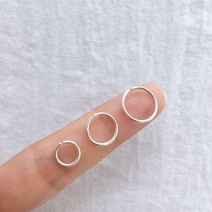 20g Small Sterling silver Nose Ring Large Nose Ring Sterling silver  Nose Rings 20G 22G 24G 6mm 9mm 11mm 13mm Nose Hoop Ring Septum Ring
