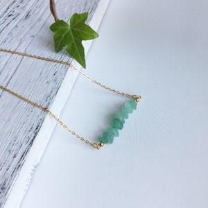 Raw Green aventurine necklace for women/green crystal chakra necklace/green aventurine healing crystal necklace/heart center crystal/gift image 7