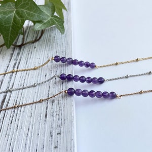 Anxiety Necklace,  Amethyst necklace, Gemstones for Anxiety and Calm, Healing Crystal Therapy -Choker- Anniversary- Gift For Women/ Her/ mom
