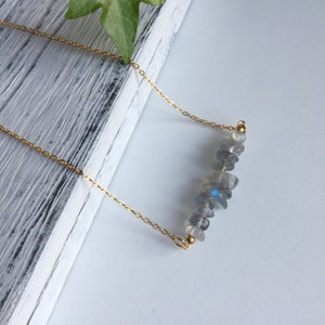 Natural Labradorite Stone Necklace-Healing Natural Stone Yoga Necklace-Energy Stone Moonstone  Gemstone , Birthday Gift, Gemstone Necklace
