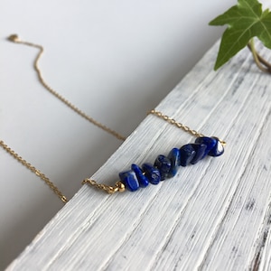 Lapis Lazuli Crystal Necklace,  Crystal Choker, Crystal Necklace,  Healing Crystal, Lapis, Girlfriend Gift for Her, Jewelry for Woman