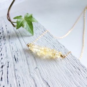 Raw Citrine Crystal Layering Necklace - Dainty Raw Crystal Necklace - Chakra Healing Necklace - Healing Quartz Jewelry-Gift for Her