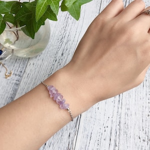 Pulseira de ansiedade, pulseira de ametista clara, ametista lavanda, pedras preciosas para ansiedade e calma, terapia com cristais de cura, presente para ela