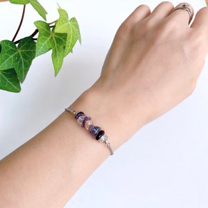 Rainbow Fluorite Bracelet - Crystal Healing Gemstone Bracelet - Spiritual Energy Protection NEGATIVE ENERGY,  Bracelet gift for her