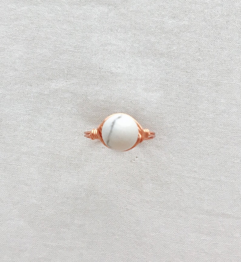 White Turquoise Ring Stacking Ring Cute Ring Stone Ring Etsy