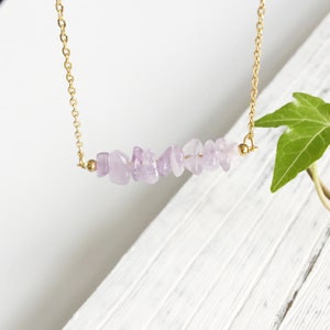 Anxiety Necklace, Light Amethyst necklace, Lavender Amethyst, Gemstones for Anxiety and Calm, Healing Crystal Therapy,gift for her image 4