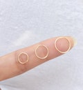 22g Thin Nose Ring Hoop / Small Gold Nose Ring / Small Open Hoop Nose Ring / 18 gauge 20 gauge 22 gauge /6mm 7mm 8mm 9mm 10mm