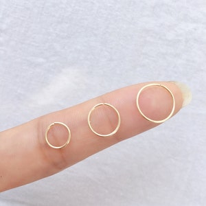 22g Dünner Nasenring Hoop / Kleiner Goldener Nasenring / Kleiner offener Hoop-Nasenring / 18 gauge 20 gauge 22 gauge /6 mm 7 mm 8 mm 9 mm 10 mm