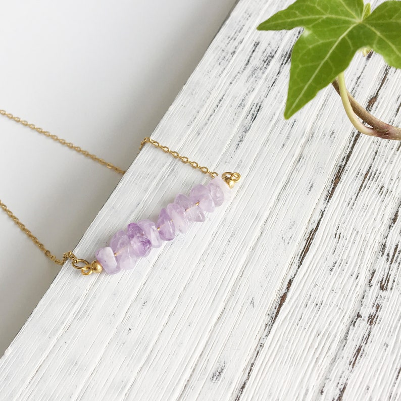 Anxiety Necklace, Light Amethyst necklace, Lavender Amethyst, Gemstones for Anxiety and Calm, Healing Crystal Therapy,gift for her image 2