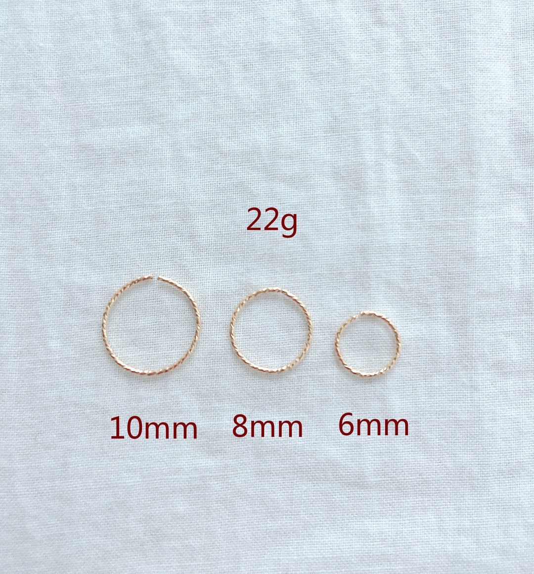 22 Gauge Nose Hoop/14k Gold Fill Diamond Cut Helix Piercing Etsy