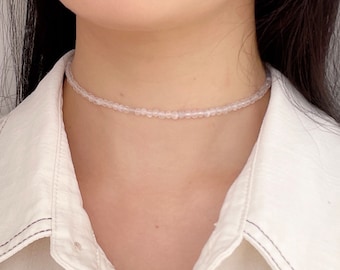 Moonstone Choker Necklace - Crystal bracelet - June Birthstone Stone-  Layering Necklace - Natural Moonstone Stone - Healing Necklace