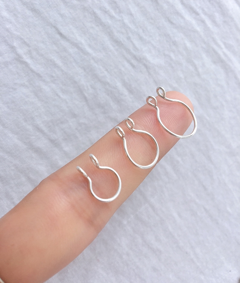 fake piercing FAKE Septum ring non-piercing nose ring gift for her fake septum ring Sterling silver nose ring