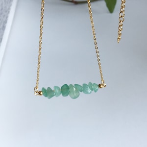 Raw Green aventurine necklace for women/green crystal chakra necklace/green aventurine healing crystal necklace/heart center crystal/gift image 5