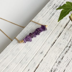 Amethyst Necklace, Genuine Amethyst Necklace, February Birthstone Necklace, Dainty Necklace, Gold Amethyst, Silver Amethyst