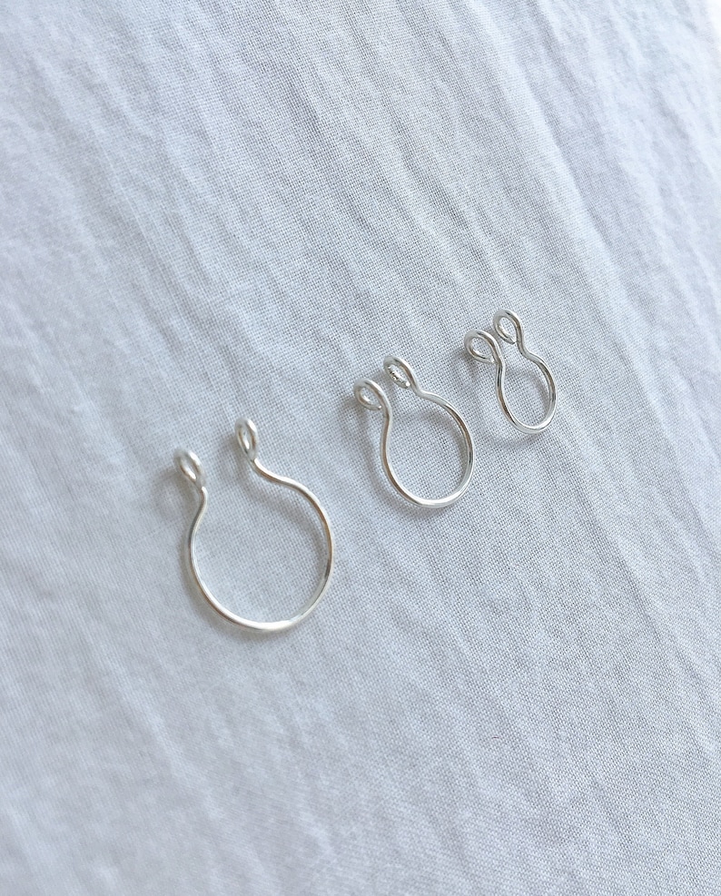 fake piercing FAKE Septum ring non-piercing nose ring gift for her fake septum ring Sterling silver nose ring