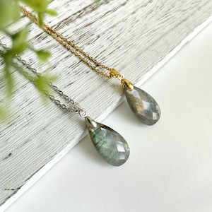 Natural Labradorite  Necklace-Healing Natural Stone Yoga Necklace-Energy Stone Moonstone , Birthday Gift, Gemstone Necklace,Christmas Gifts
