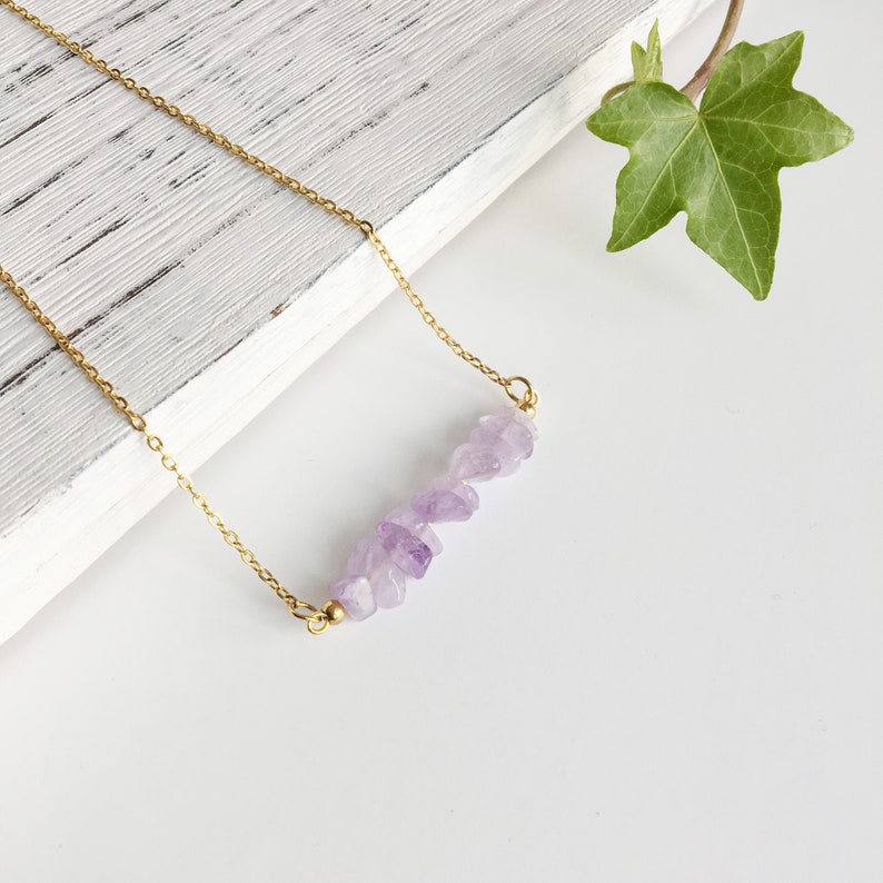 Anxiety Necklace, Light Amethyst necklace, Lavender Amethyst, Gemstones for Anxiety and Calm, Healing Crystal Therapy,gift for her image 1