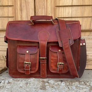 Besace en cuir personnalisé, sac bandoulière en cuir, sac pour ordinateur portable, sac porte-documents pour homme, sac à bandoulière en cuir, cadeau cartable en cuir