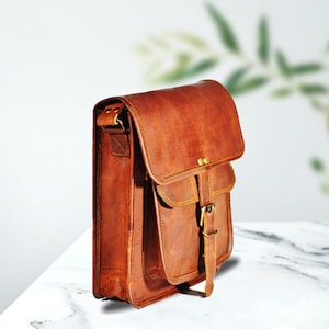 Cadeau de Noël Sac besace en cuir fait main pour hommeSac messager en cuir pour homme Porte-documents en cuir sacoche pour ordinateur portable Cadeaux personnalisés