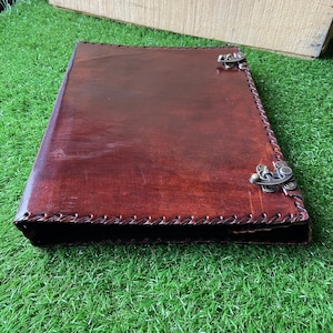 Leather 2/3/4 Ring Binder Leather Binder Document Holder Leather Grimoire Binder A4 Tree Of Life Binder Leather Folder Notebook Binder Sale