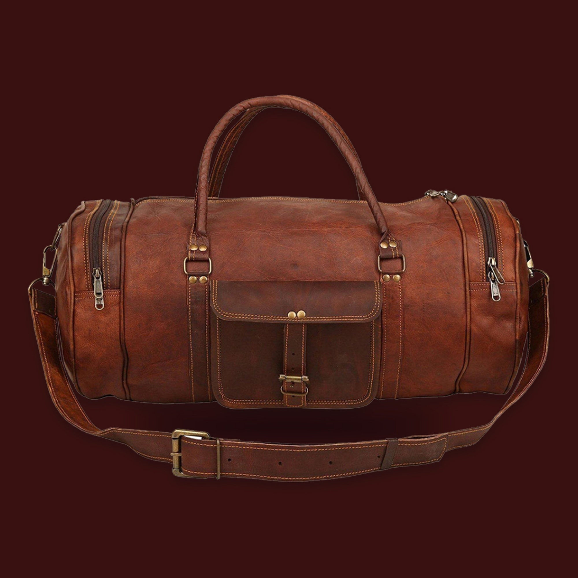 Men's Duffle Bag, Leather Duffle Bags Men, Christmas Gift Duffel Bag
