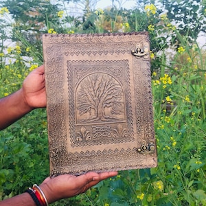 Carpeta de cuero de 2/3/4 anillas, carpeta de cuero, portadocumentos, carpeta de cuero Grimoire, carpeta A4 Árbol de la vida, carpeta de cuero Oferta navideña