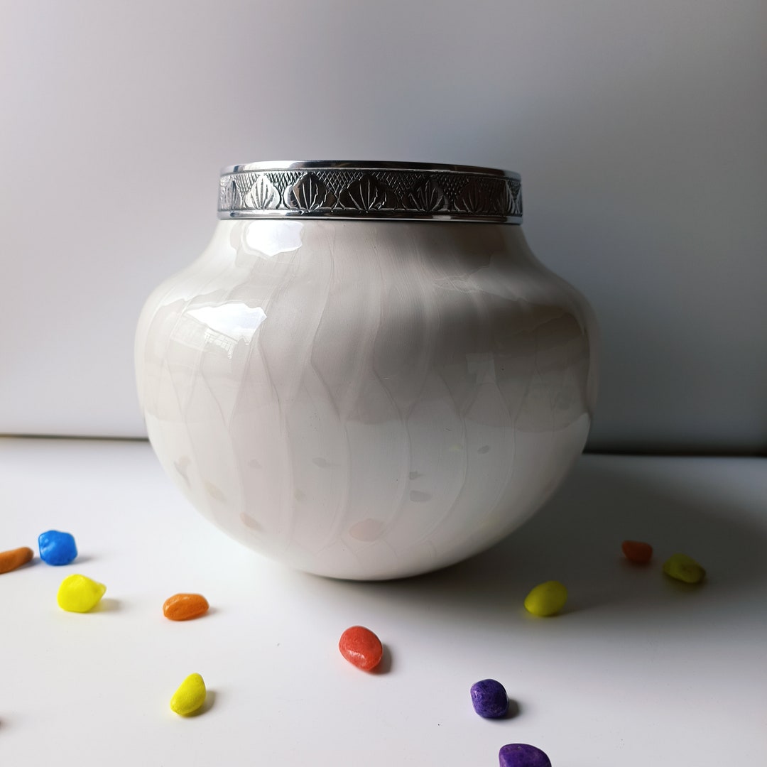 Black Marble Candle Cremation Urn - Handcrafted Aluminum Urn For Human Ashes With Velvet Bag