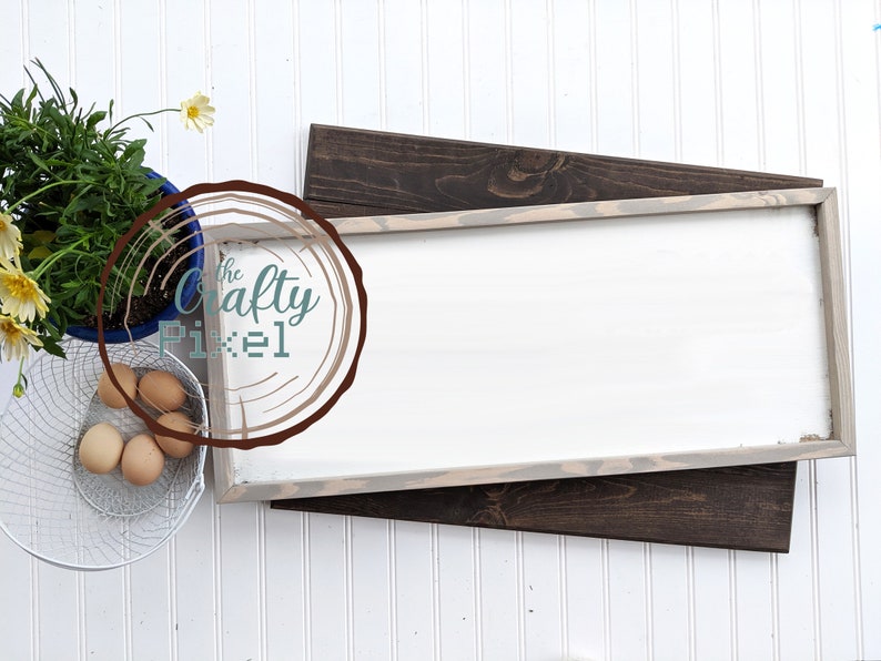 Download Long White Framed Wood Sign Mock Up Blank Sign Mock Up | Etsy
