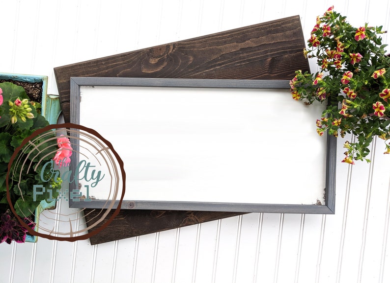 Download Large White Framed Wood Sign Mock Up White Blank Sign Mock | Etsy