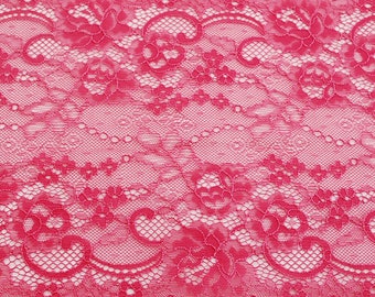 Rose Flower Watermelon Pink 19cm Embroidery Lace Trim Doll Dress EM12
