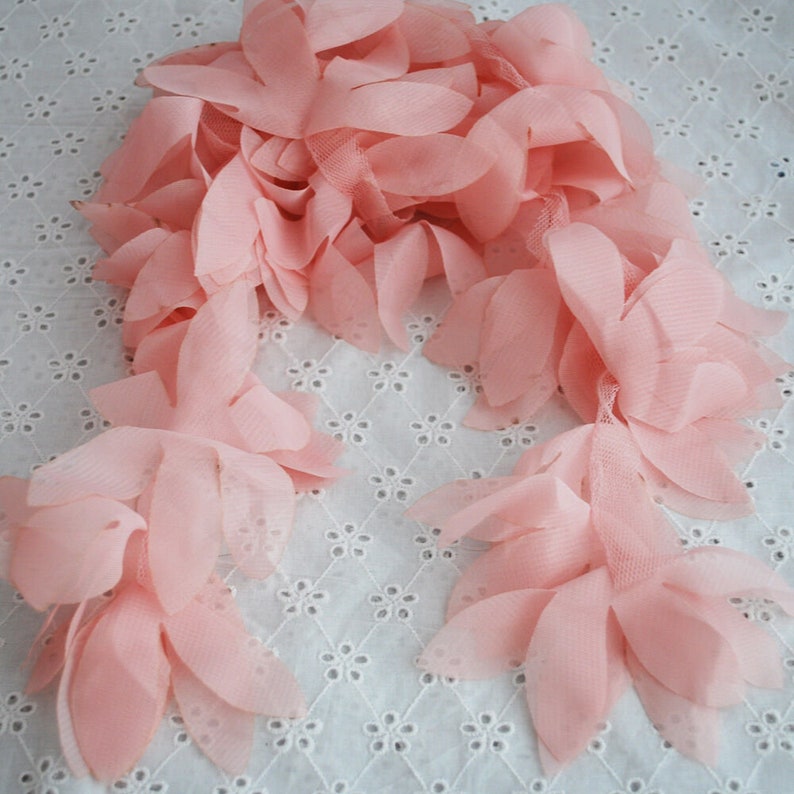 20 yards / 18 metres 3D Flower Petals Leaf Chiffon Lace Trim Etsy