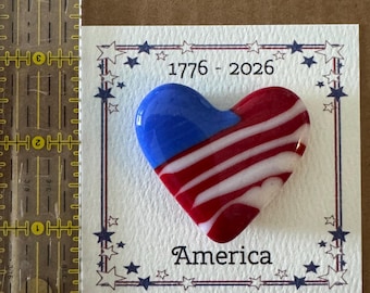Patriotic Square Cards for displaying heart hugs.