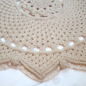 Kreis Makramee Teppich Runde beige Teppich mit Spitze Am | Etsy