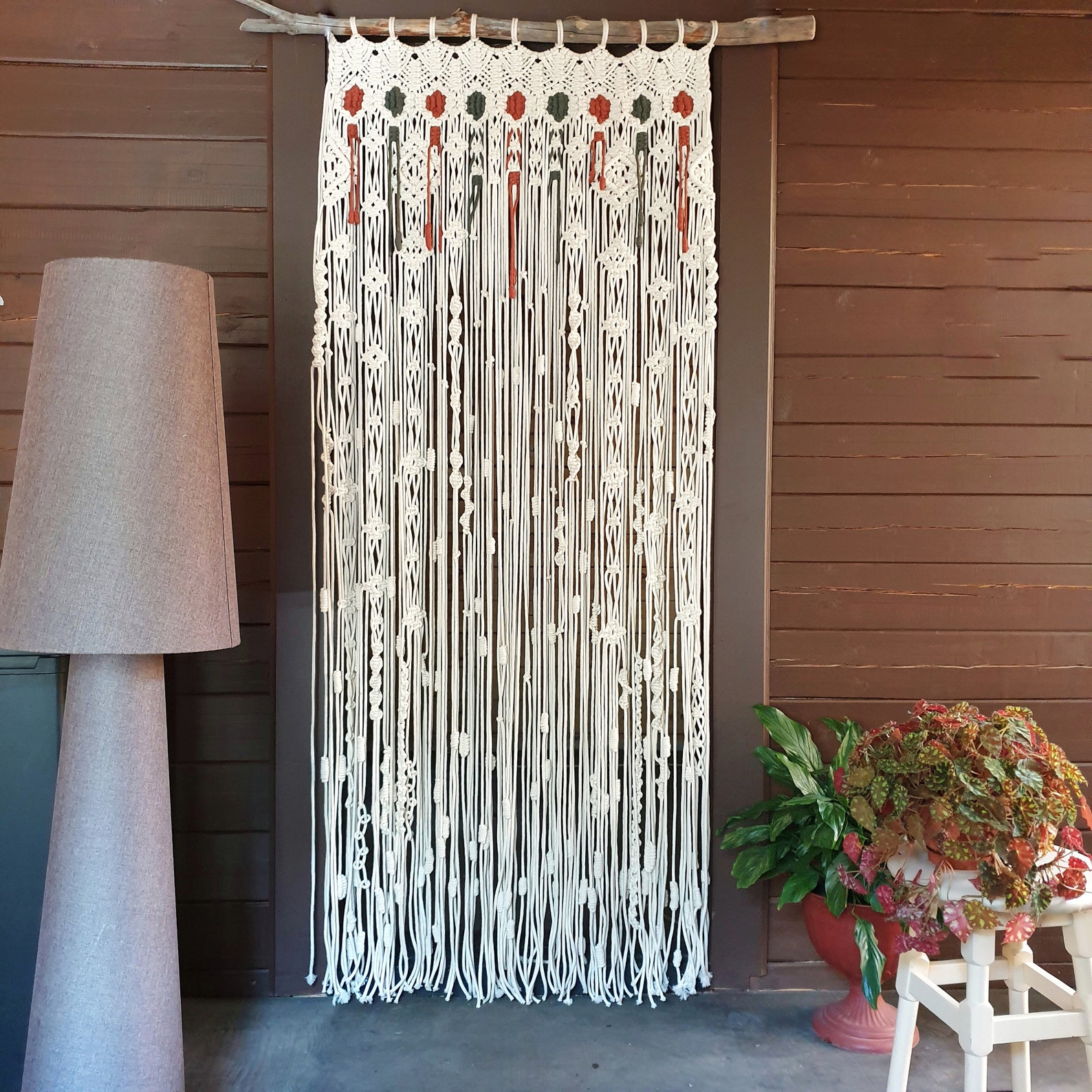 Colorful macrame curtain Macrame room divider extra large Etsy