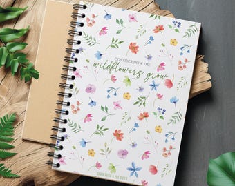 Wildflower Floral Lined Spiral Notebook: Faith Journal (A5/A4)