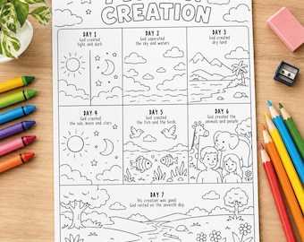 7 Days of Creation: Bible Story Printable (A4 PDF Download)